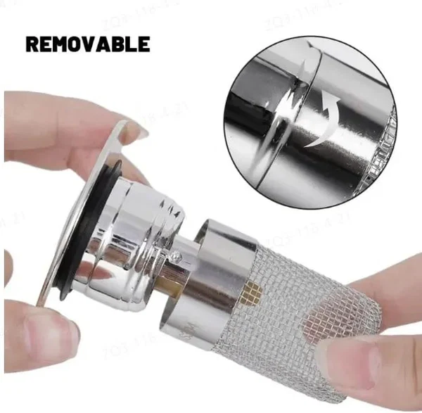 Universal Bathroom Sink Drain Stopper Double layer filtration