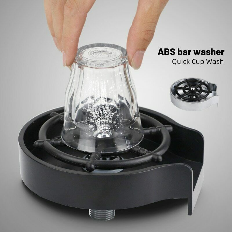 Glass Rinser Bottle Washer Kitchen Sink Cup Rinser Faucet Glass Washer Cleaner Attachment Accessory For Bar Sink Matte Black