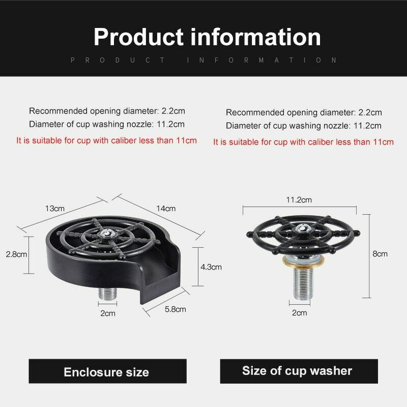 Glass Rinser Bottle Washer Kitchen Sink Cup Rinser Faucet Glass Washer Cleaner Attachment Accessory For Bar Sink Matte Black