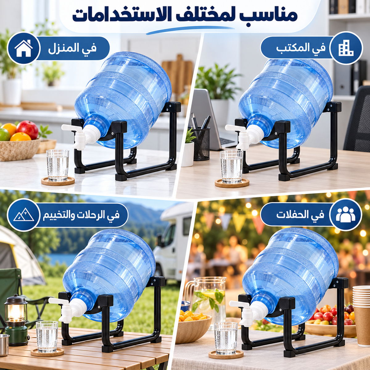 حامل غالون مياه للاستخدام في المنزل والمكتب والرحلات والحفلات
